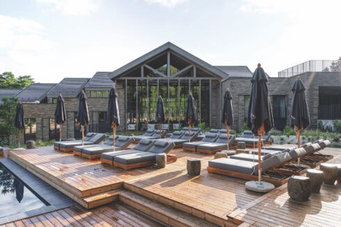 Thermory Benchmark thermo-pine decking at Golden Dunes private residence, Lithuania