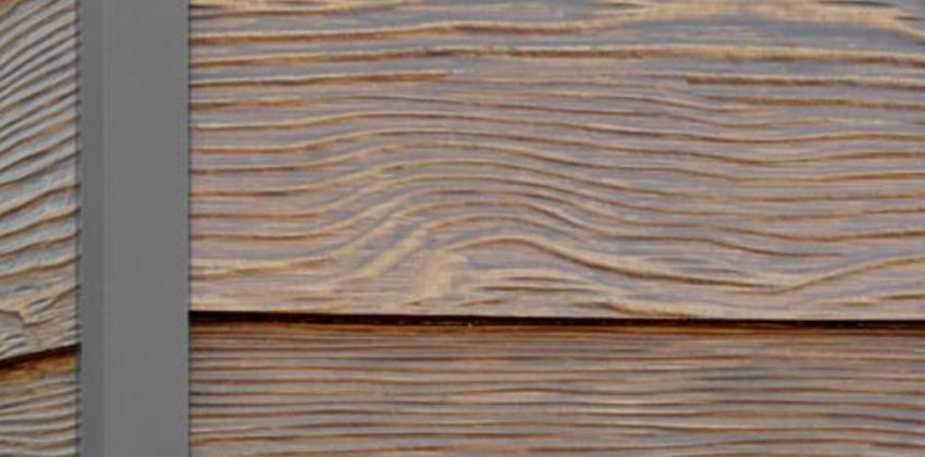 Aspen Ridge RusticSeries wood-look composite siding on James Hardie fiber cement lap siding