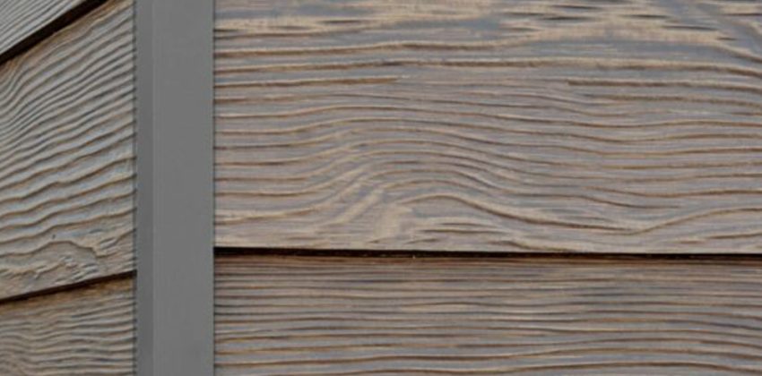 River Rock RusticSeries wood-look composite siding on James Hardie fiber cement lap siding